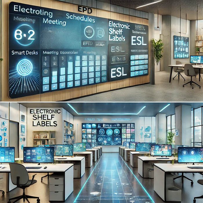 Affichages de papier électronique et applications ESL dans les bureaux d'entreprise et les établissements d'enseignement