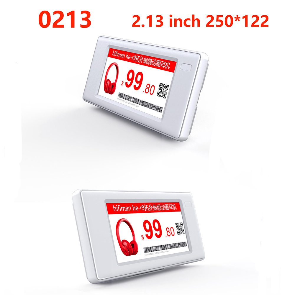 Affichage électronique d'étiquettes d'étagères 3 couleurs de 2,13 pouces Couleur Noir Blanc Rouge